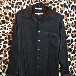 Vintage Perry Ellis black corduroy dress shirt -L